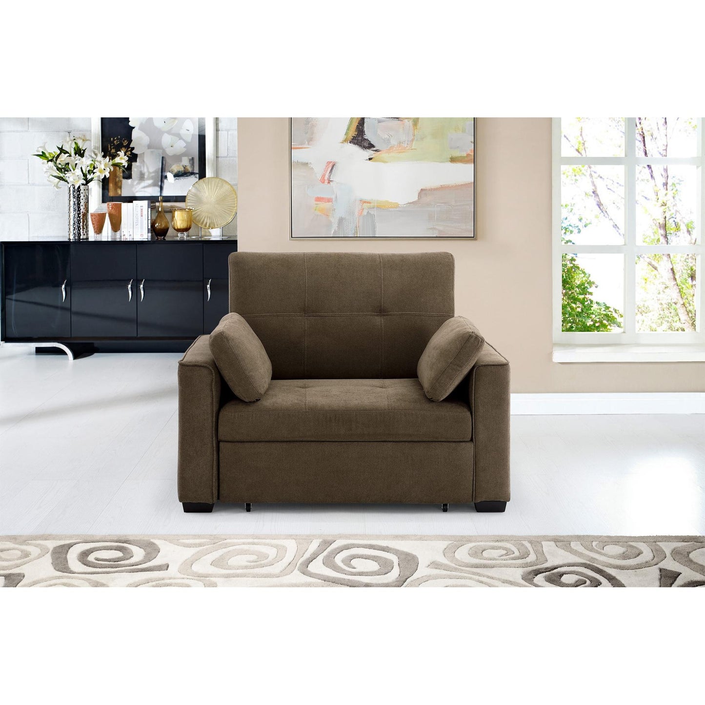 Nantucket Twin Size Sleeper in Charcoal