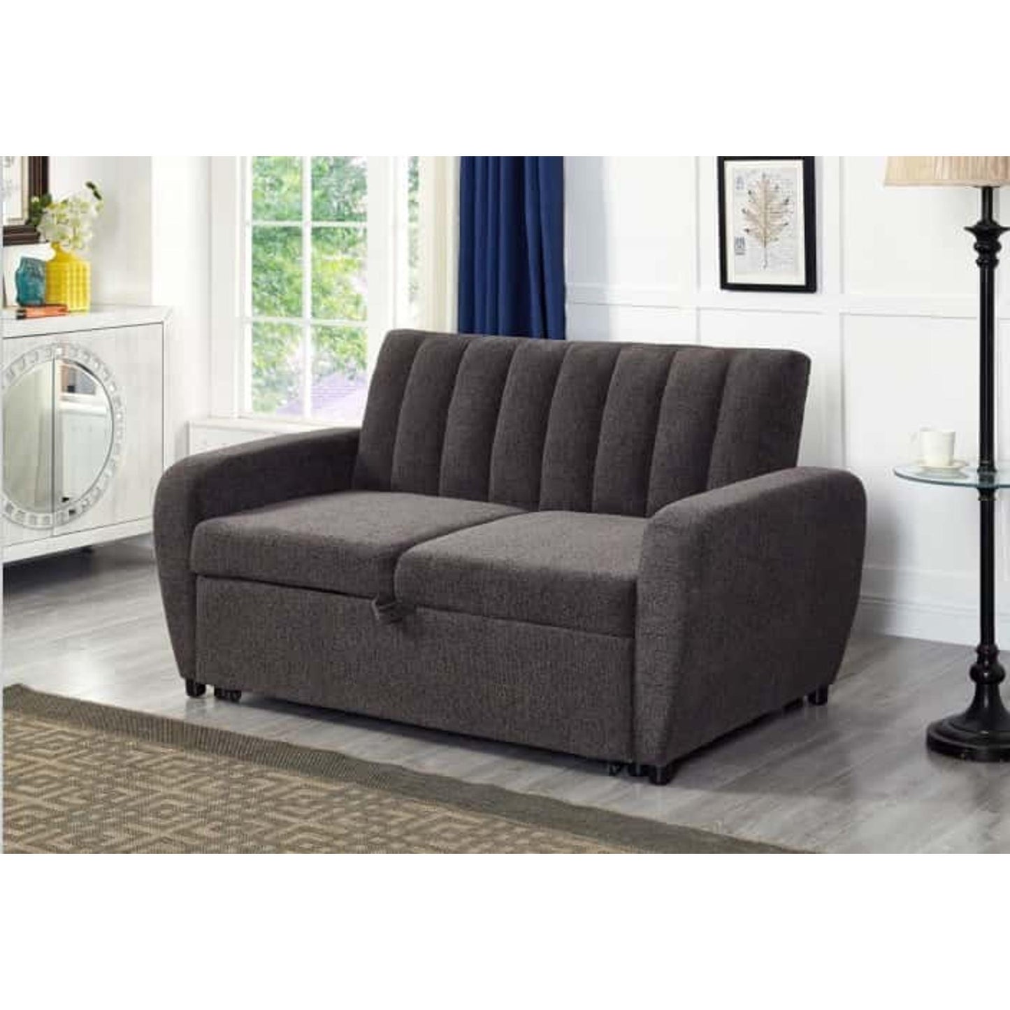 Clara Pull-Out Loveseat Bed in Gray