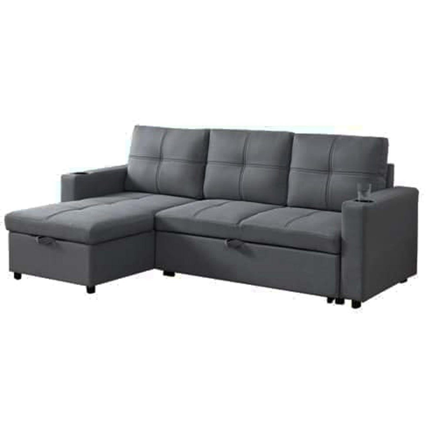 Divergent Sectional Sleeper Sofa in Dark Gray