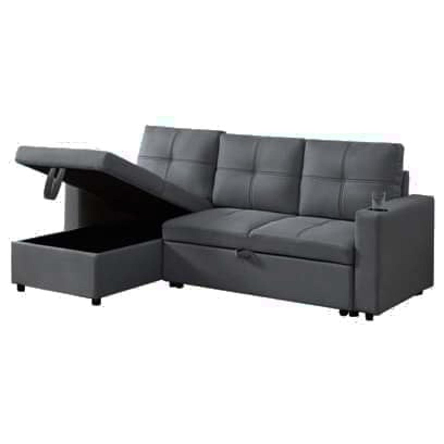 Divergent Sectional Sleeper Sofa in Dark Gray