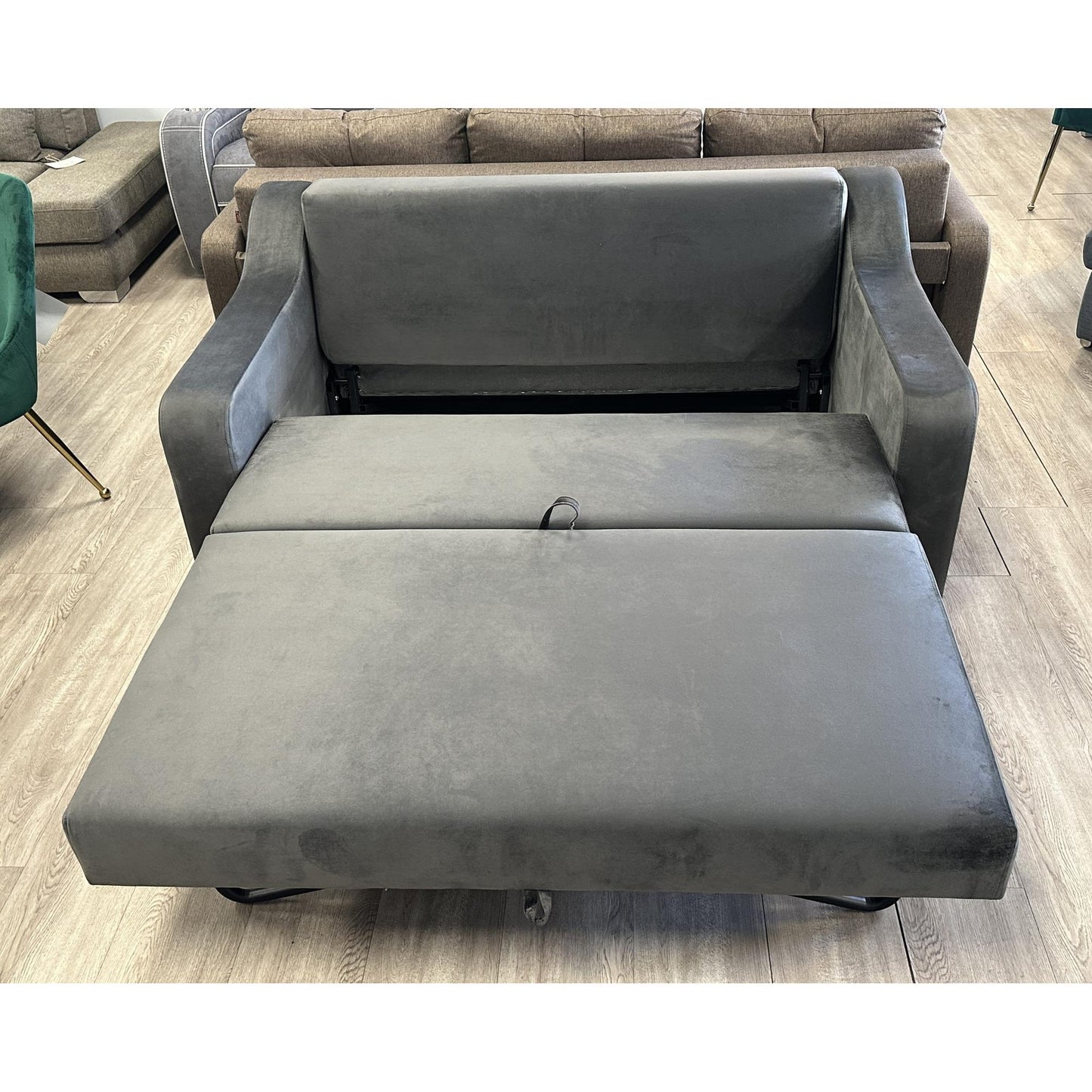 Leo Double Sofa Bed in Dark Gray Fabric