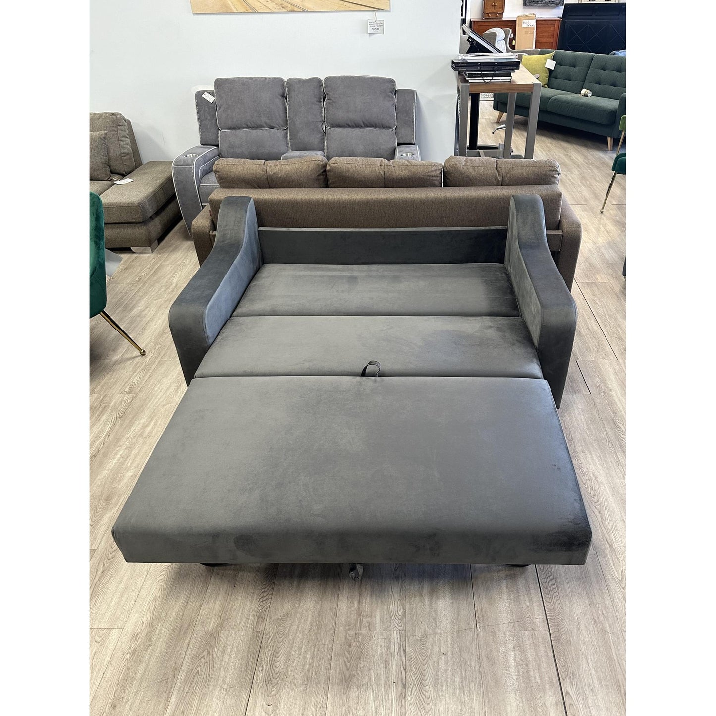 Leo Double Sofa Bed in Dark Gray Fabric