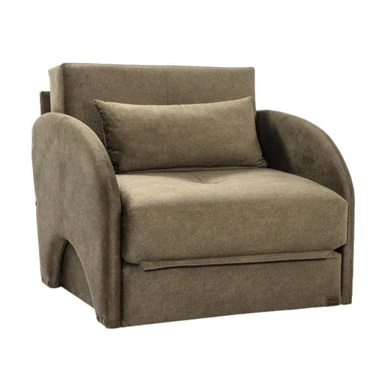 Easy-Flip Deluxe Chair Bed in Beige Fabric