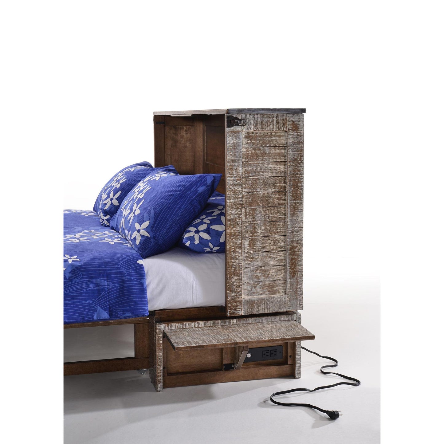 Poppy Murphy Cabinet Bed in White Bark