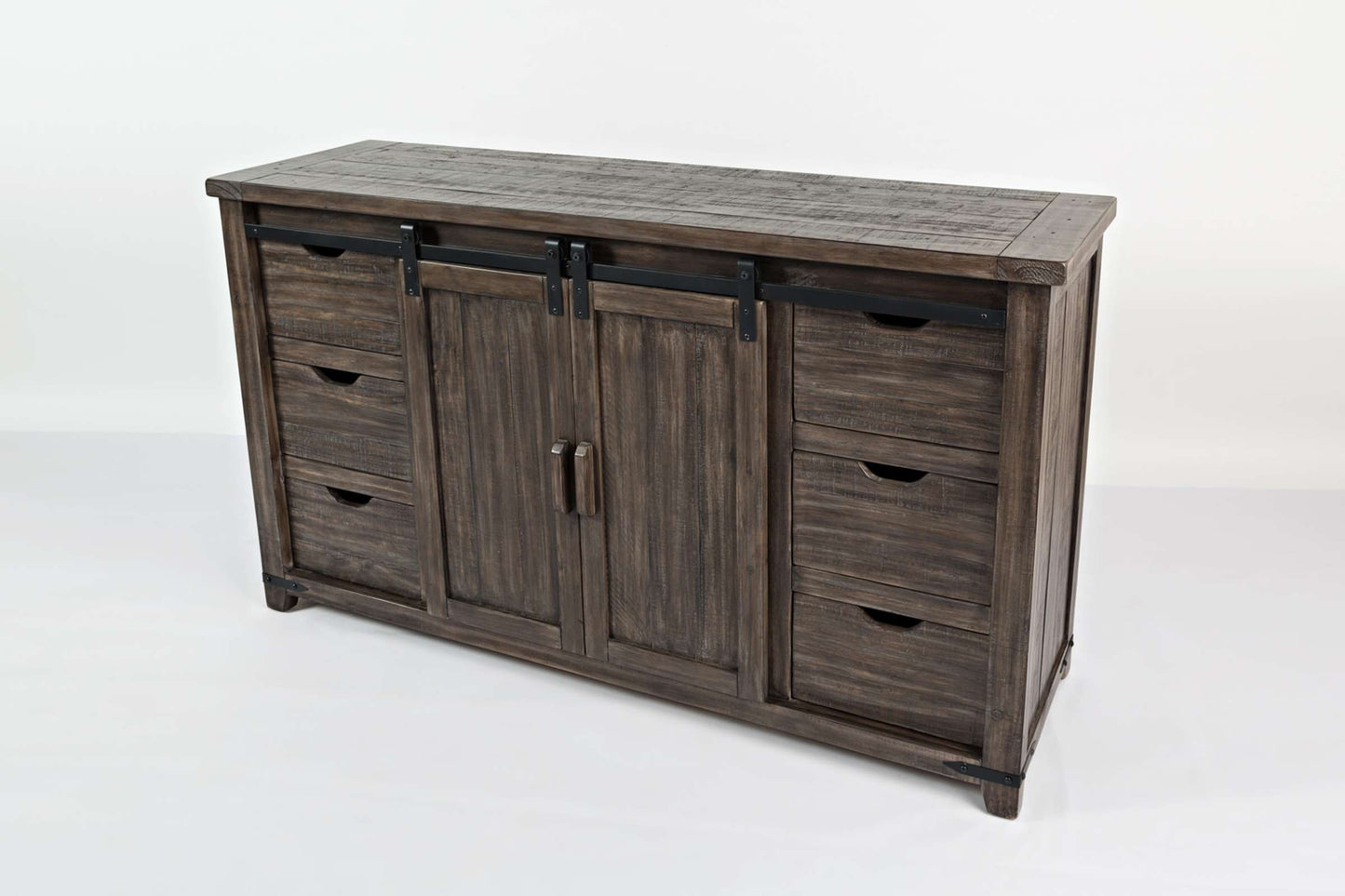 Madison County Barnwood 60 Inch Barn Door Server Accent Cabinet