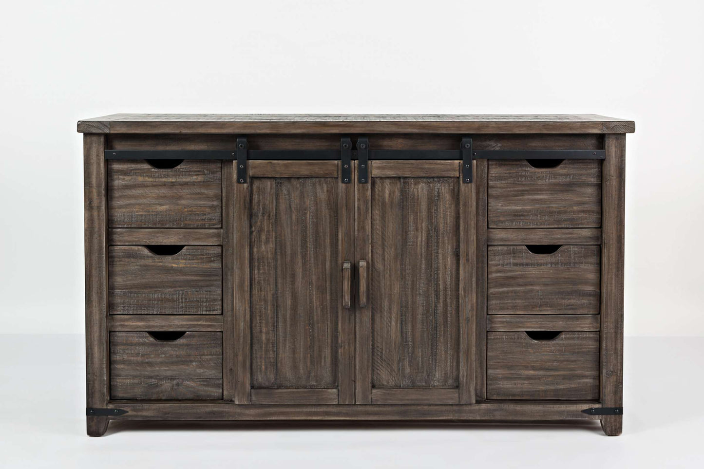 Madison County Barnwood 60 Inch Barn Door Server Accent Cabinet