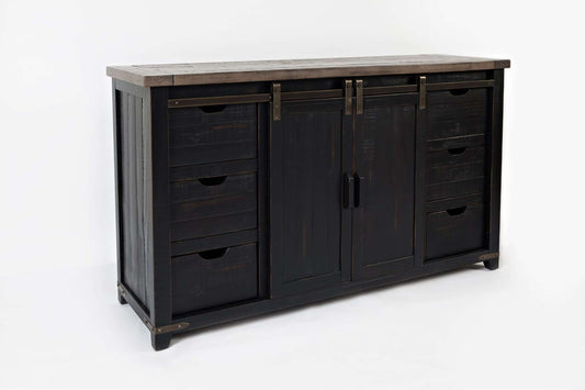 Madison County Vintage Black 60 Inch Barn Door Server