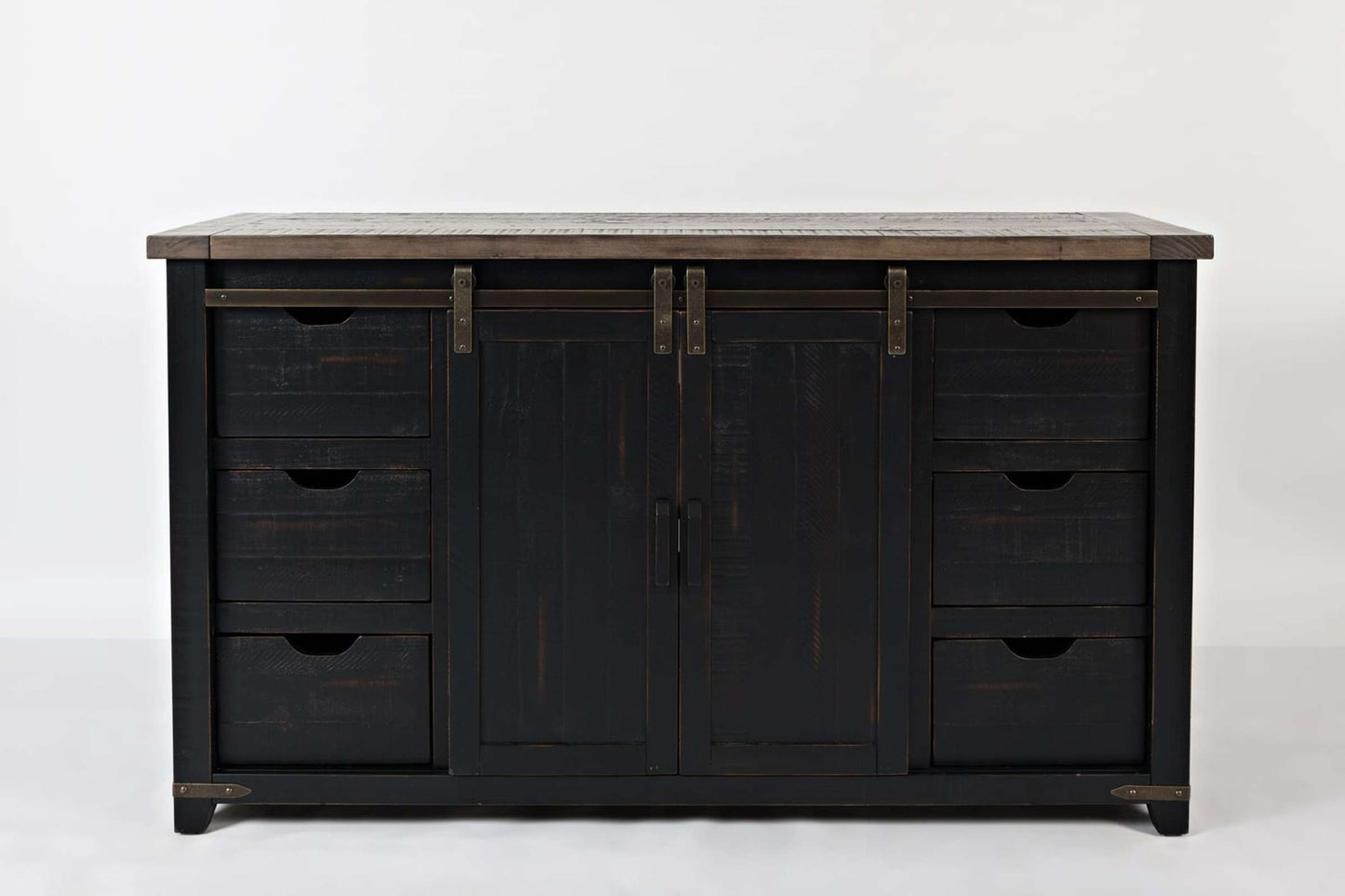 Madison County Vintage Black 60 Inch Barn Door Server
