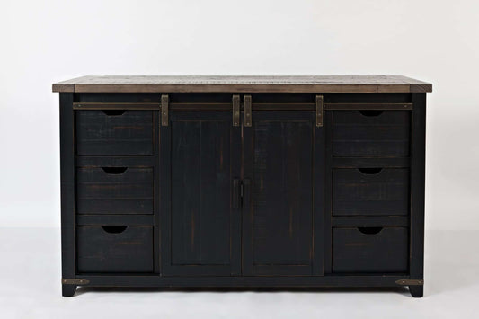 Madison County Vintage Black 60 Inch Barn Door Server
