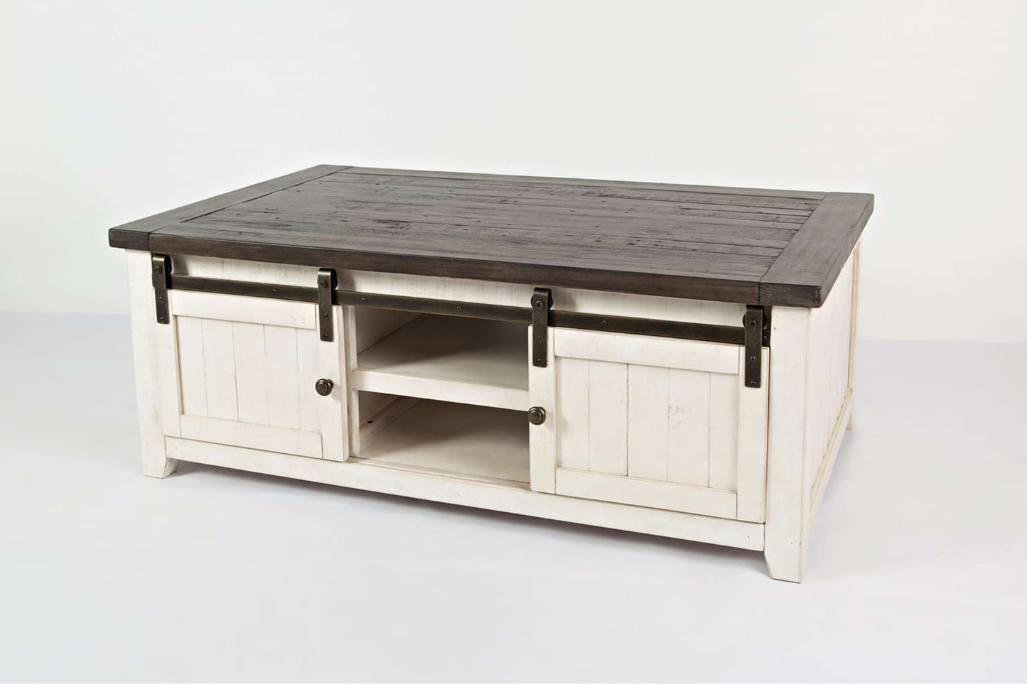 Madison County Vintage White Barn Door Cocktail Table