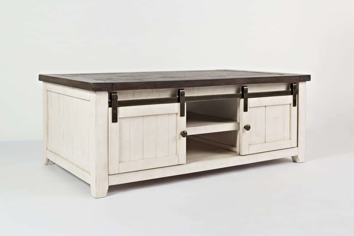 Madison County Vintage White Barn Door Cocktail Table