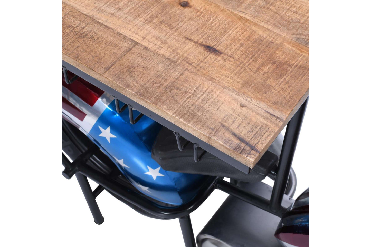 Red, White and Blue Motorcycle Bar - Vintage Iron Accent