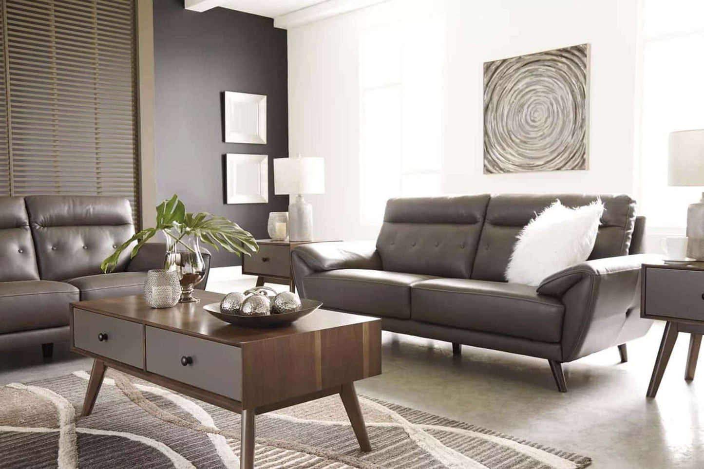 Sissoko Gray Sofa by Signature Design - European Flair Modern Living Room Furniture