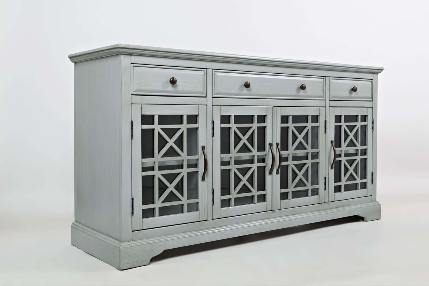 Craftsman Earl Grey 60 Inch Media Console - Stylish Living Room Entertainment Unit