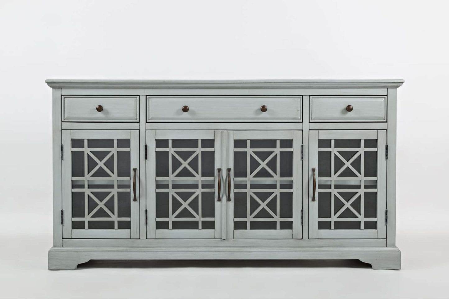 Craftsman Earl Grey 60 Inch Media Console - Stylish Living Room Entertainment Unit