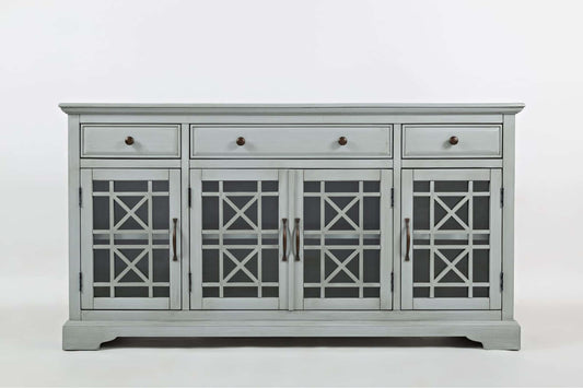 Craftsman Earl Grey 60 Inch Media Console - Stylish Living Room Entertainment Unit