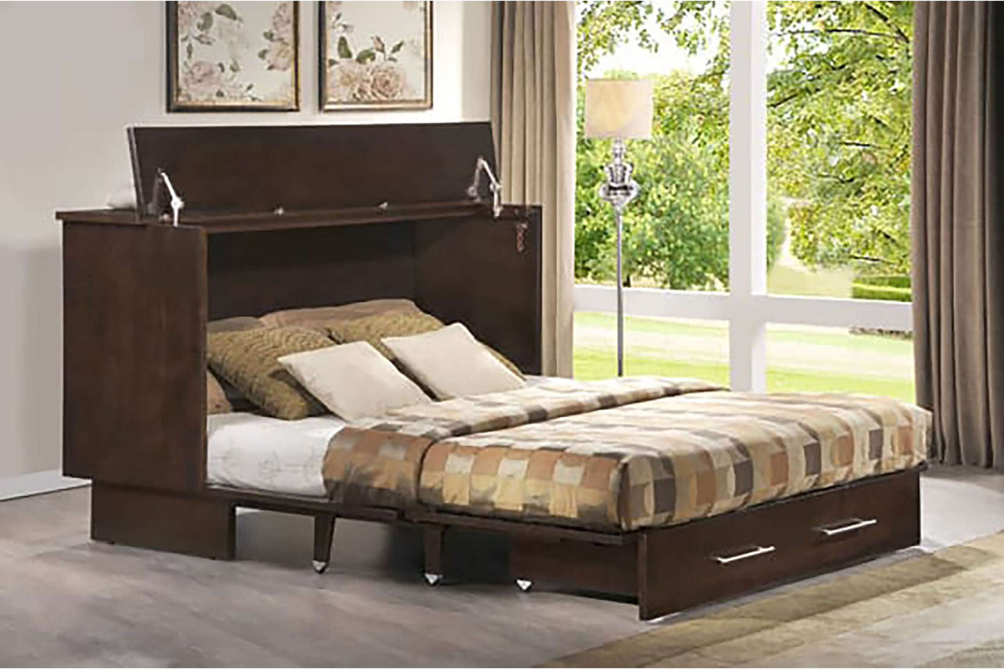 Traditional Murphy Cabinet Bed Coffee/Espresso