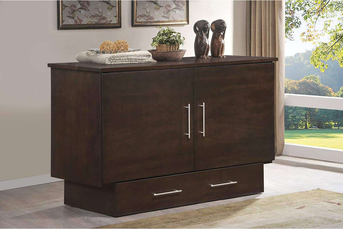 Traditional Murphy Cabinet Bed Coffee/Espresso