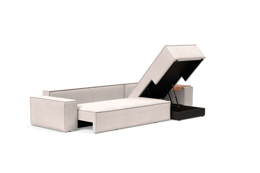 Wide Sofa Bed w/Lounger Adario Basmati