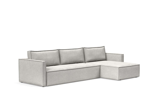 Slim Sofa Bed w/Lounger Adario Fog