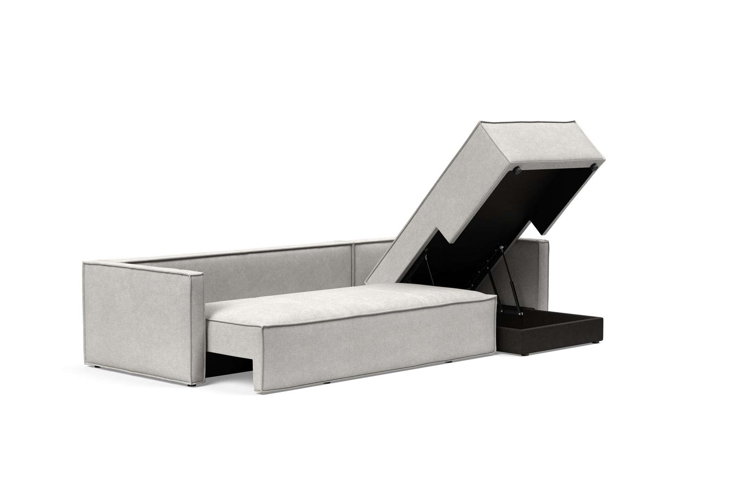 Slim Sofa Bed w/Lounger Adario Fog