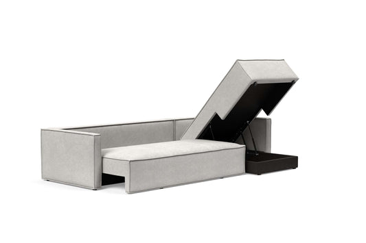 Slim Sofa Bed w/Lounger Adario Fog