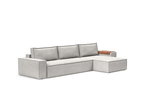 Wide Sofa Bed w/Lounger Adario Fog