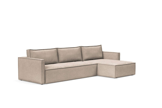Slim Sofa Bed w/Lounger Adario Taupe
