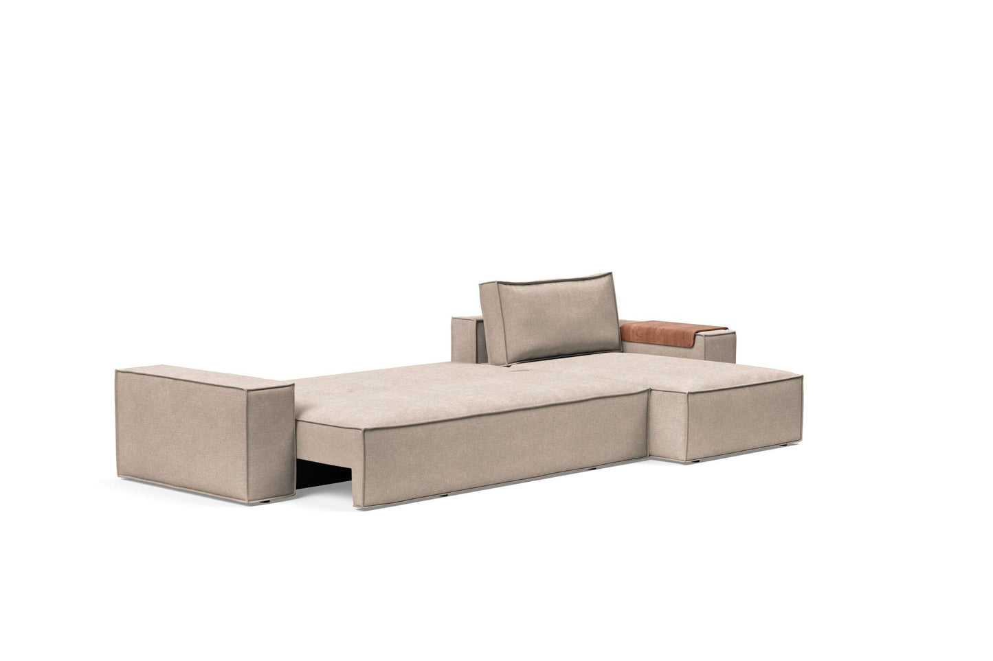 Wide Sofa Bed w/Lounger Adario Taupe