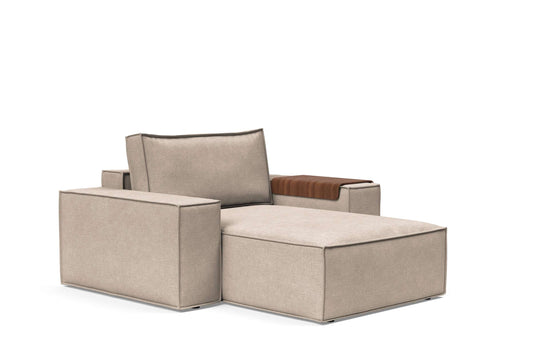 Wide Lounger Chair Adario Taupe