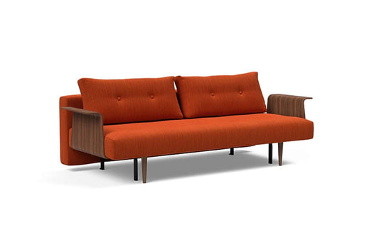 Recast Plus Sofa Bed w/Walnut Arms (Full Size) Elegance Paprika