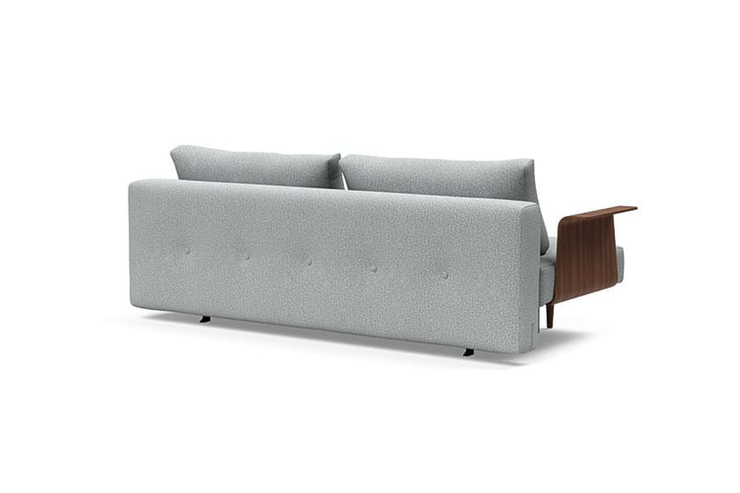 Recast Plus Sofa Bed w/Walnut Arms (Full Size) Melange Light Gray