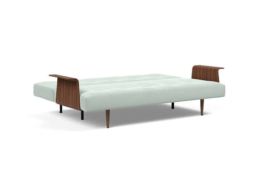 Recast Plus Sofa Bed w/Walnut Arms (Full Size) Soft Pacific Pearl
