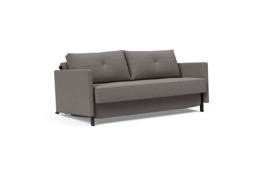 Cubed Deluxe Sofa Bed w/Arms (Queen Size) Mixed Dance Gray
