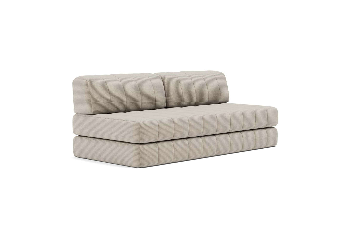 CozyPad Sleeper Sofa in Corduroy Beige - Versatile 2-Seater Sofa Bed