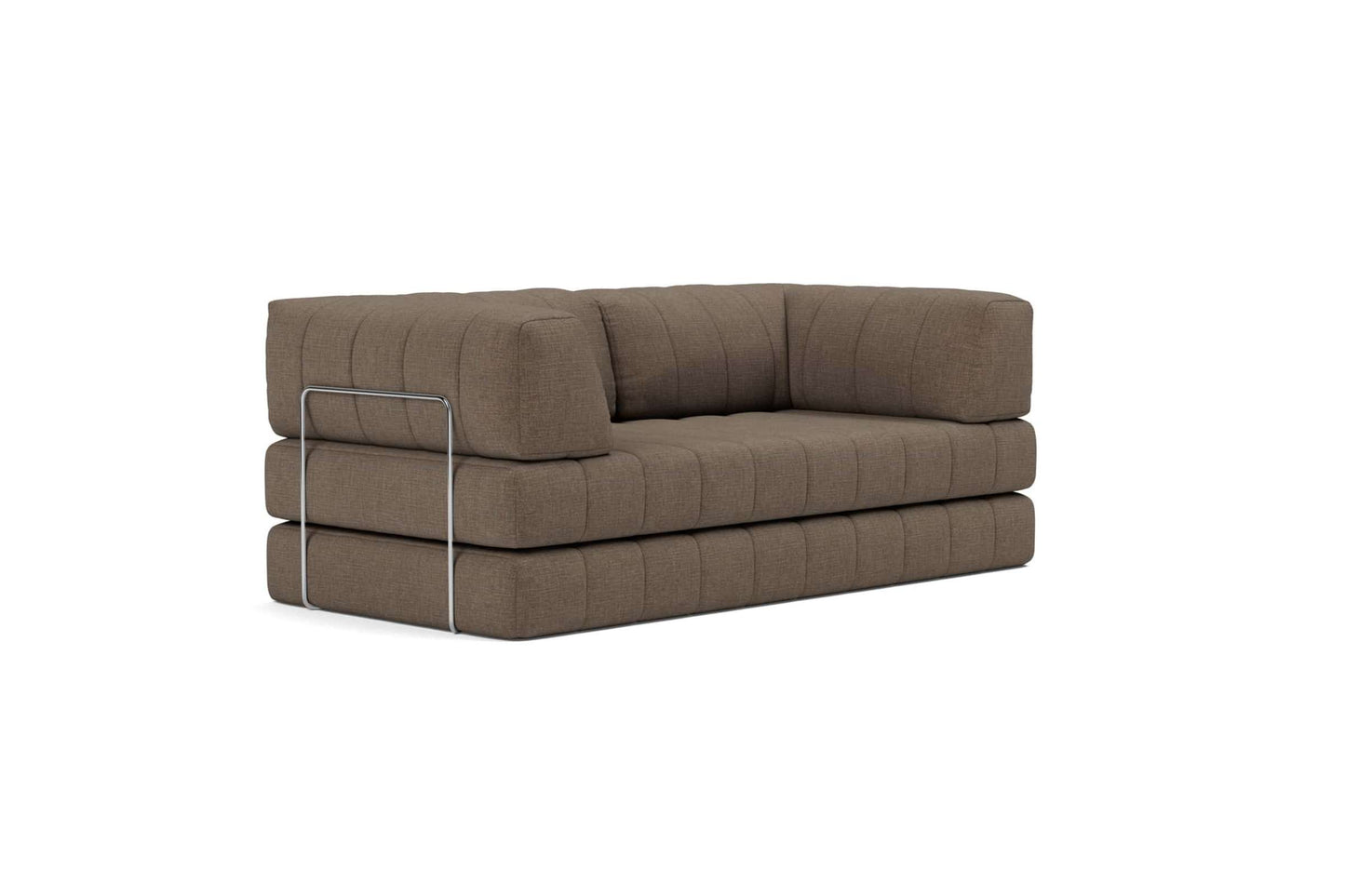CozyPad Sleeper Sofa with Arms, Esina Cedar Brown - Modern Convertible Sofa Bed