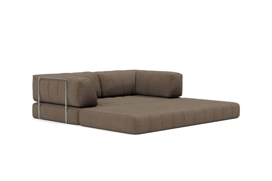 CozyPad Sleeper Sofa with Arms, Esina Cedar Brown - Modern Convertible Sofa Bed