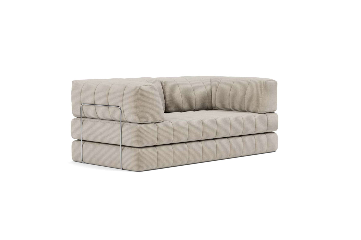CozyPad Sleeper Sofa with Arms, Corduroy Beige - Versatile Modular Design