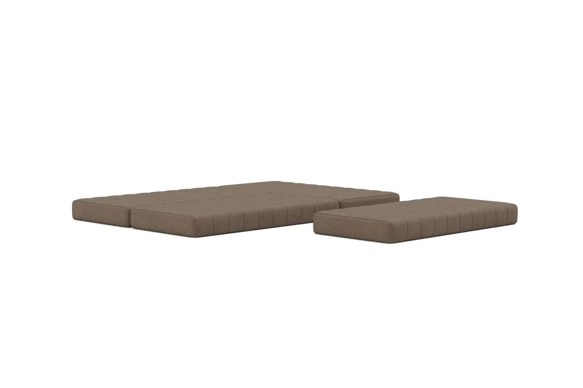 CozyPad Sleeper Sofa L-Shape with Arms - Modular Convertible Sofa in Cedar Brown