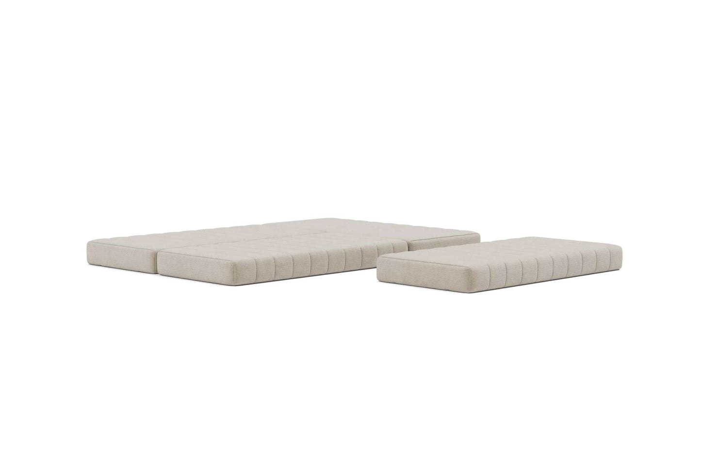 CozyPad Sleeper Sofa L-Shape with Arms, Corduroy Beige - Versatile Modular Design