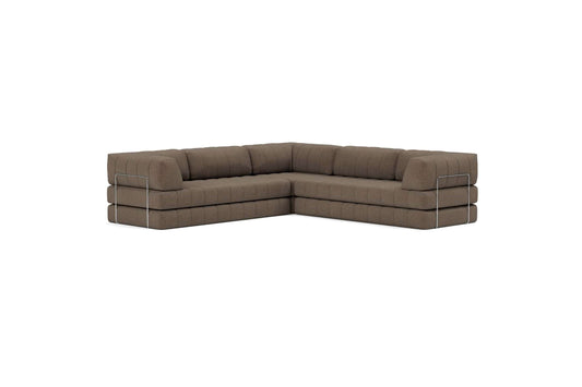 CozyPad Sleeper Sofa Corner with Arms, Esina Cedar Brown