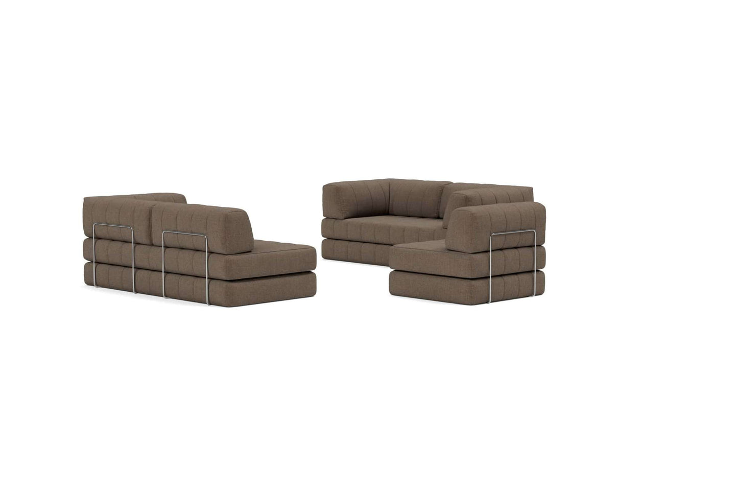 CozyPad Sleeper Sofa Corner with Arms, Esina Cedar Brown