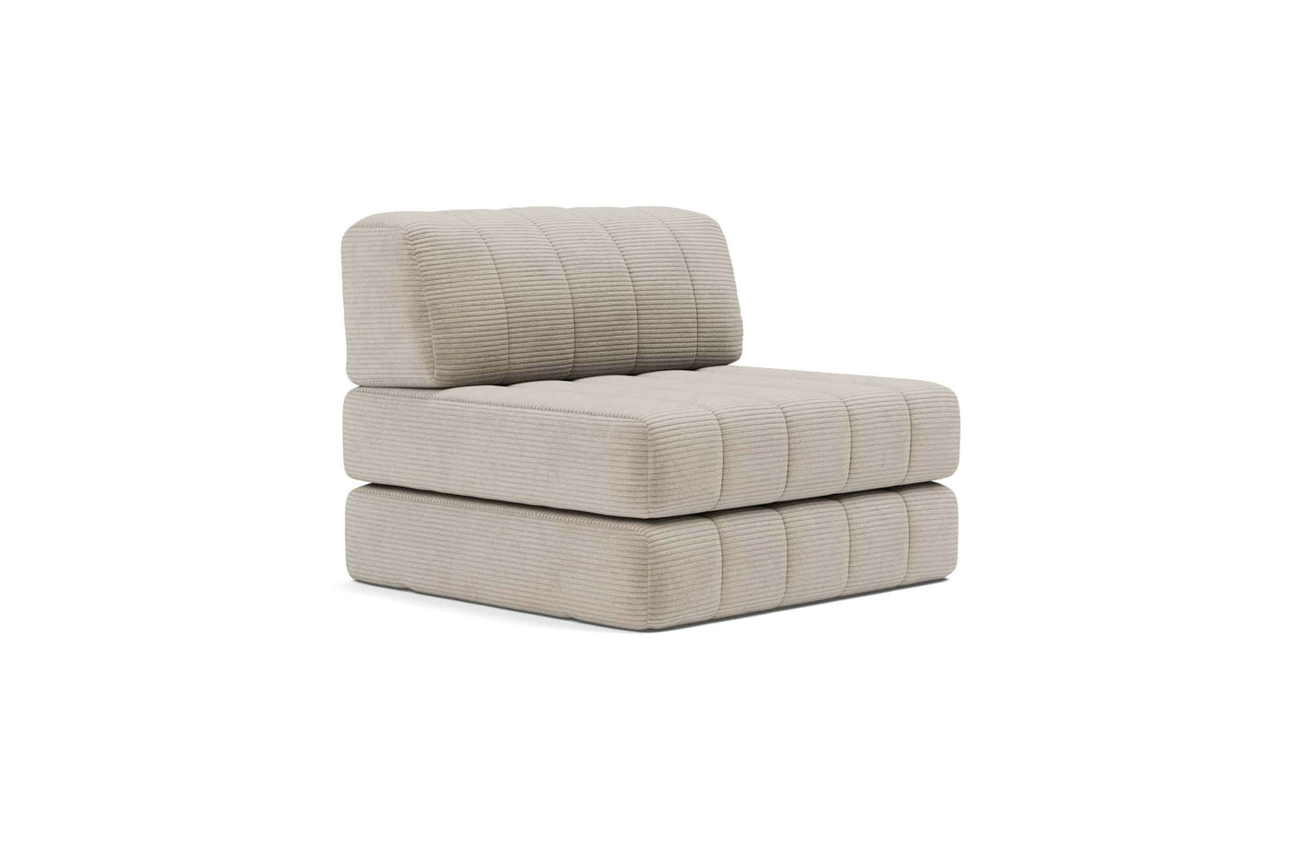 CozyPad Coduroy Beige Chair - Compact Modular Lounge Comfort