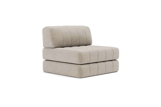 CozyPad Coduroy Beige Chair - Compact Modular Lounge Comfort