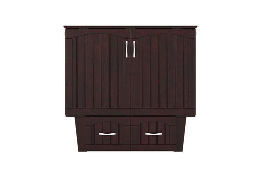 Sydney Twin Wood Murphy Bed Chest with Storage Drawer & Charging Station in Espresso