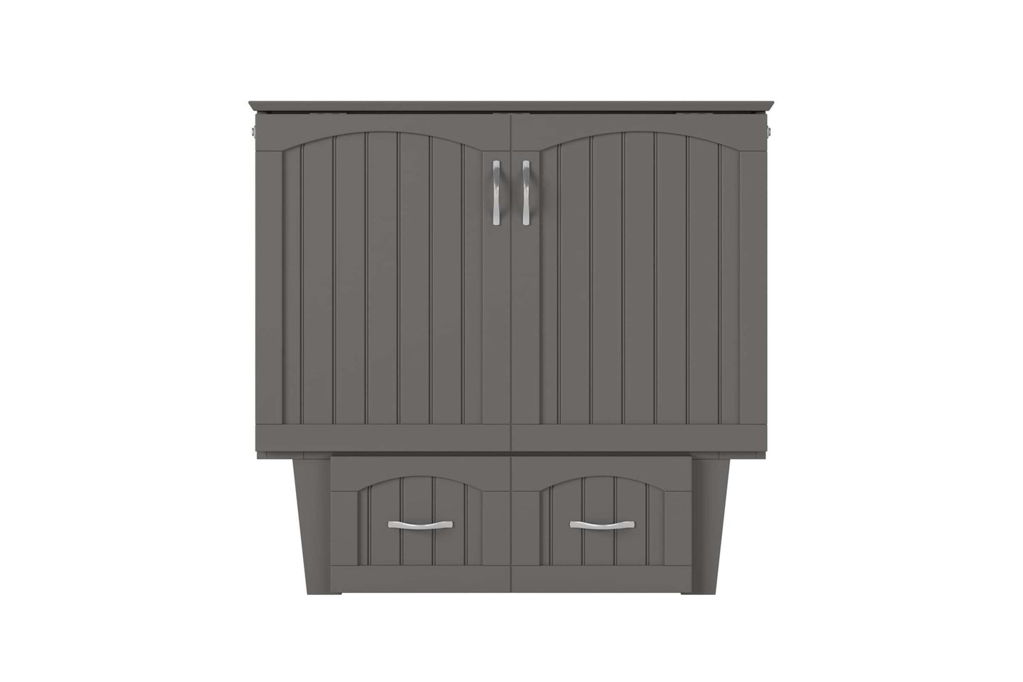 Grey Sydney Twin Wood Murphy Bed Chest with Storage Drawer & Charging Station - AFI Furnishings