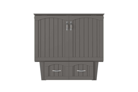 Grey Sydney Twin Wood Murphy Bed Chest with Storage Drawer & Charging Station - AFI Furnishings