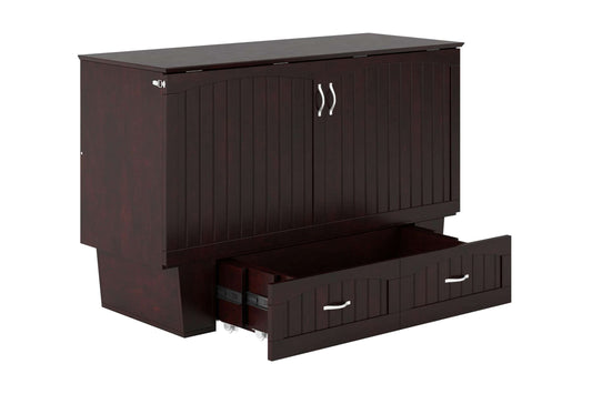 Sydney Modern Coastal Queen Solid Wood Murphy Bed Chest with Mattress in Espresso by AFI Furnishing