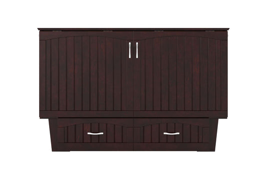 Sydney Modern Coastal Queen Solid Wood Murphy Bed Chest with Mattress in Espresso by AFI Furnishing