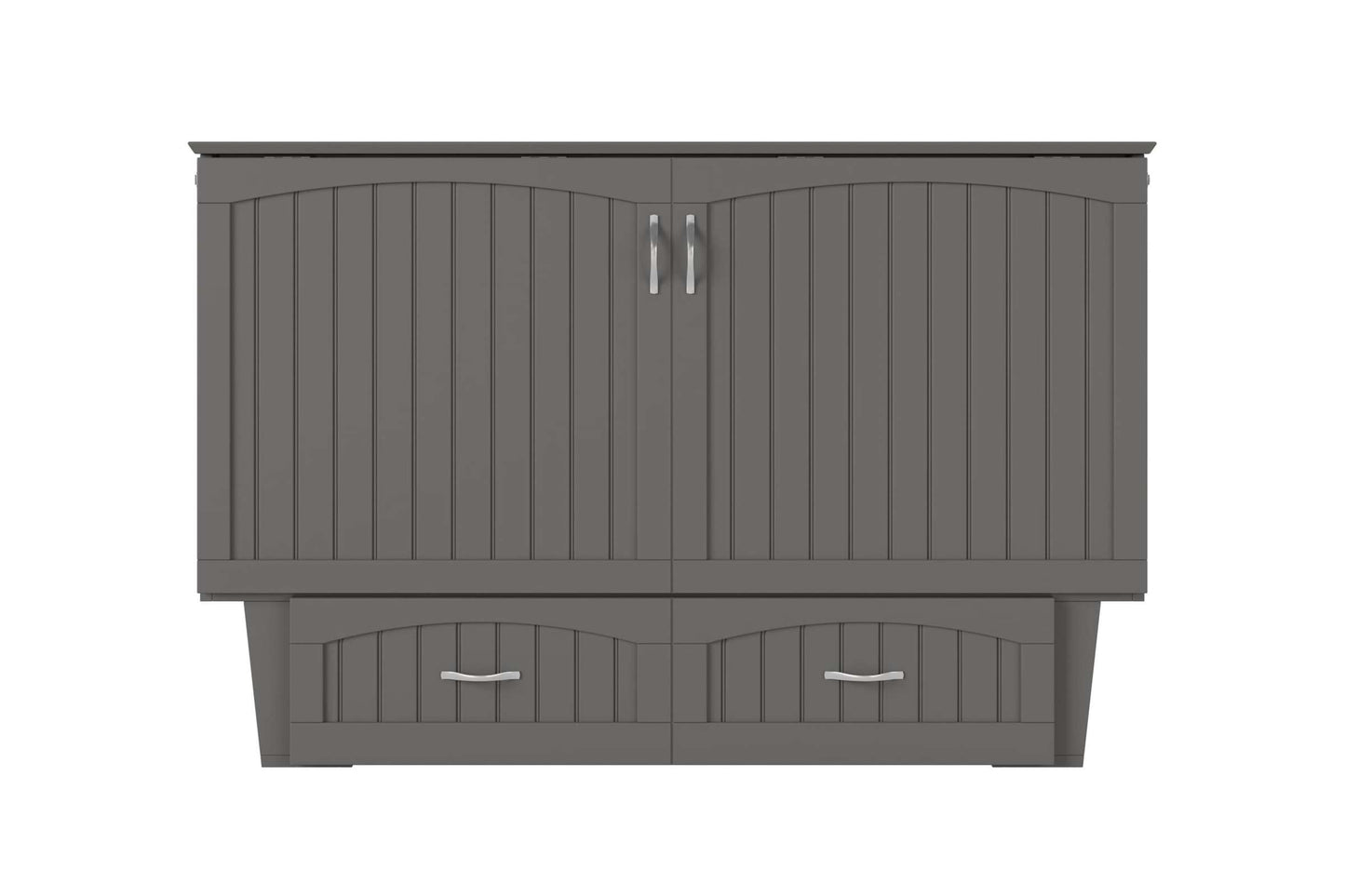 Sydney Modern Coastal Queen Solid Wood Murphy Bed Chest with Mattress in Grey by AFI Furnishing